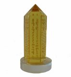 Yellow Crystal Point with Sacred Increasing Mantras