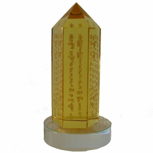 Yellow Crystal Point with Sacred Increasing Mantras