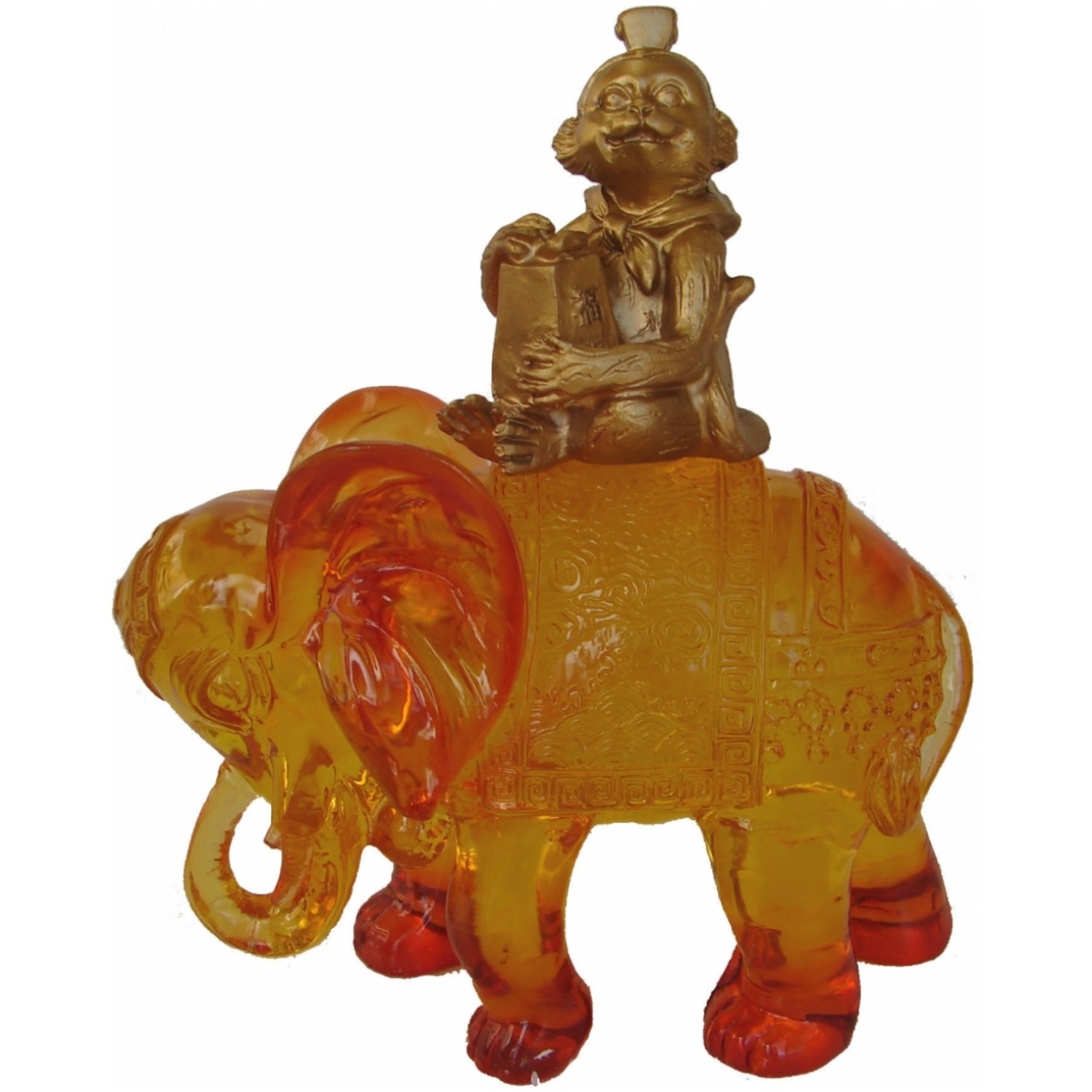 Monkey Holding a Prosperity Bag on Elephant