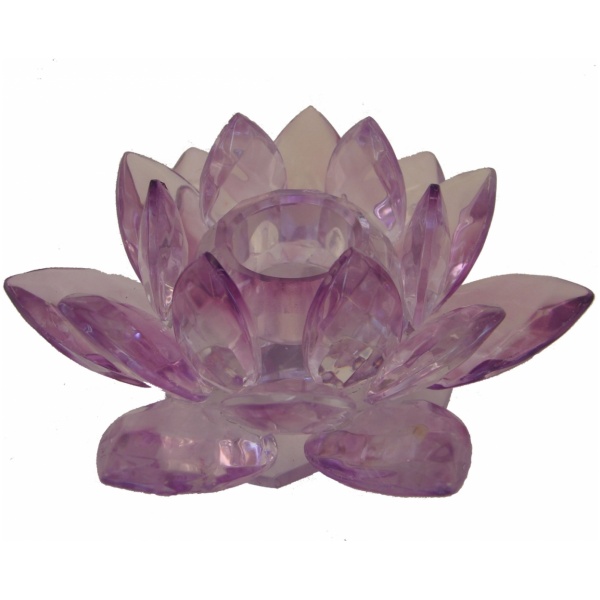 Purple Crystal Lotus Candle Holder