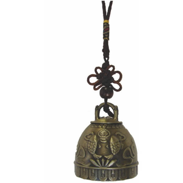 Bell Charm with Double Fishes