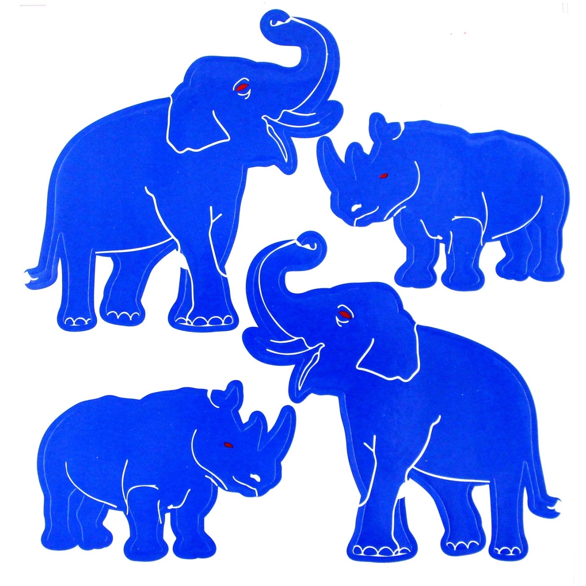 Blue Rhino and Elephant Decals Sticker