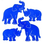 Blue Rhino and Elephant Decals Sticker