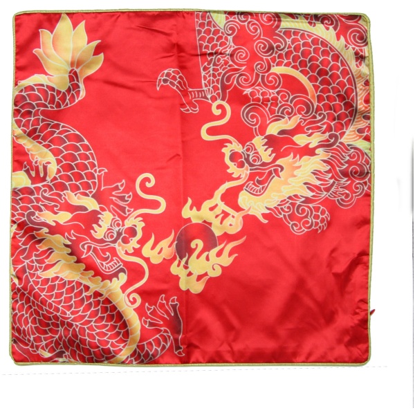 Red Fire Double Dragon Cushion Cover