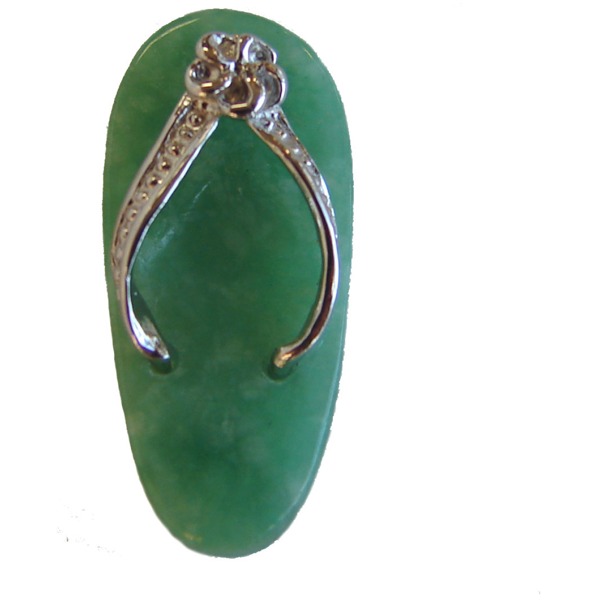 Sterling Silver Jade Slipper Pendant