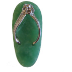 Sterling Silver Jade Slipper Pendant