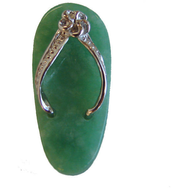 Sterling Silver Jade Slipper Pendant