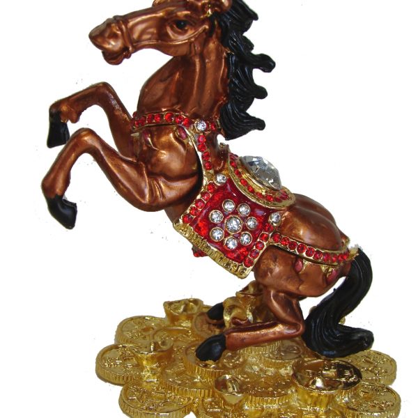 Bejeweled Cloisonne Brown Windhorse Statue