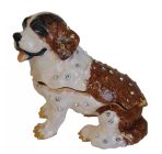 Big Bejeweled Cloisonne Dog Statue