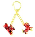 Bejeweled Tzi Chi Kau Red Dog Amulet for Table or Wall