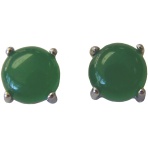 Round Jade Stud Earrings