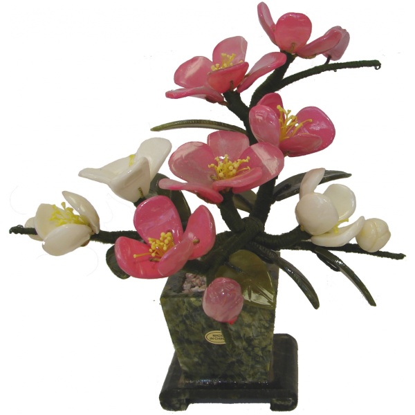 Jade Peony Bouquet with Jade Vase