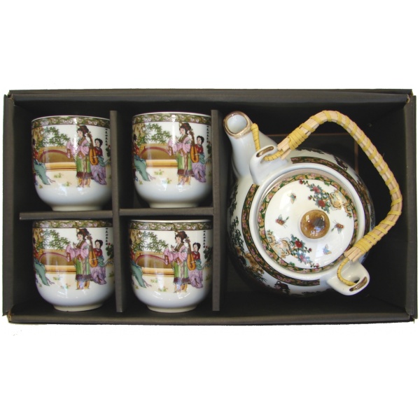 Tea Set with Chinese Lady Pictures