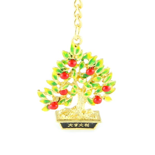 Bejeweled 108 Tangerine Tree Amulet Keychain