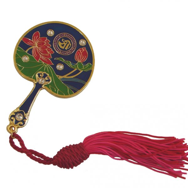 Lotus Mirror Fan w/ Red Tassel for Prosperity and Success