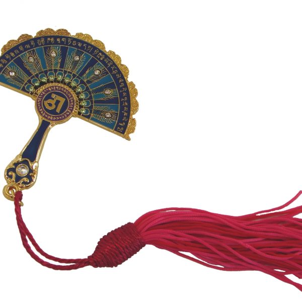 Peacock Feather Mirror Fanw/ Red Tassel against Bad Luck