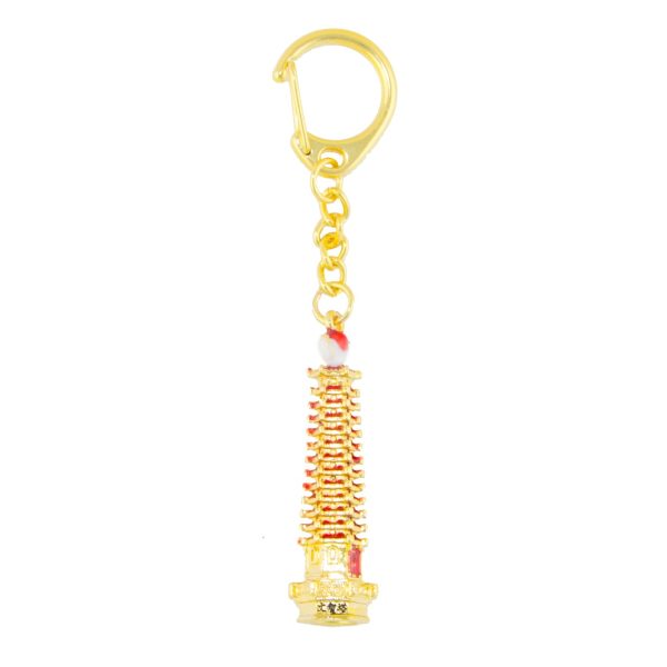 Bejeweled wisdom pagoda Keychain Amulet