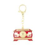 Prosperity Chest Treasure Box Featuring Maneki Neko Amulet Keychain