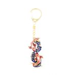 Bejeweled Pair of Carps Amulet Keychain
