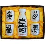 Japanese Sake Set with Blessing Words