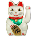 White Lucky Cat Statue