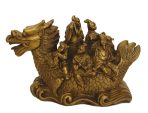 Copper Eight-Immortal on Dragon Boat Statue