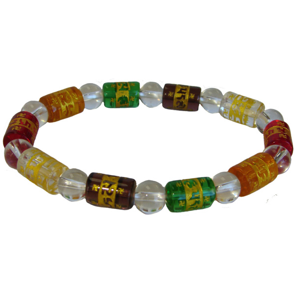 5 Element Crystal Bracelet w/ Syllable Mantra