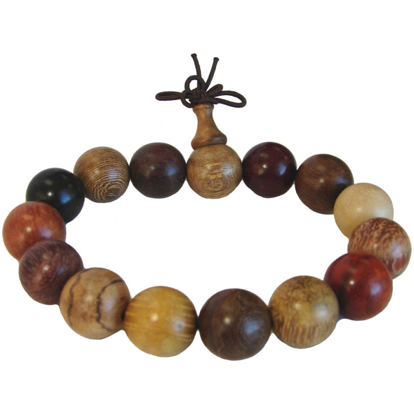 16mm Big 7-Natural Wood Bracelet