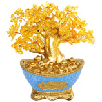 Citrine Tree in Blue Money Pot