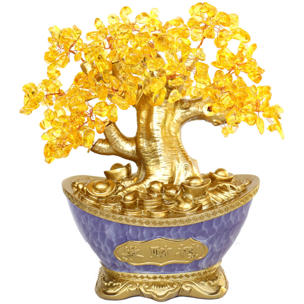 Citrine Tree in Purple Money Pot