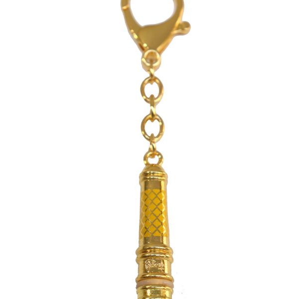 Yellow Jambala Mantra Wand Keychain Amulet