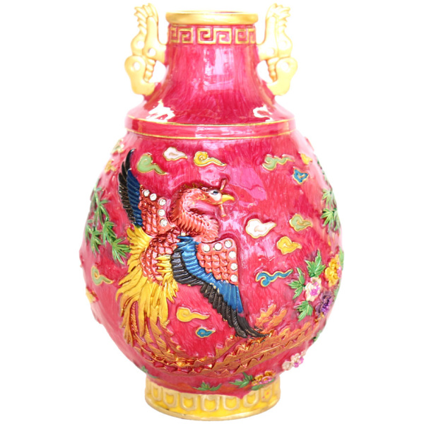 Crimson Phoenix Vase