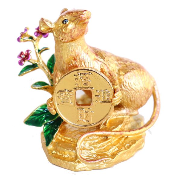 Golden Rat Holding Coin with Your Luck Has Arrived