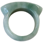 Light Green Chinese Jade Ring with Wide Band for Men-size 10 - 10.5