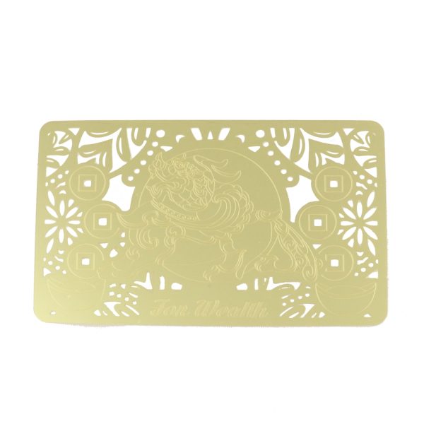 Wealth Pi Yao Gold Talisman Card