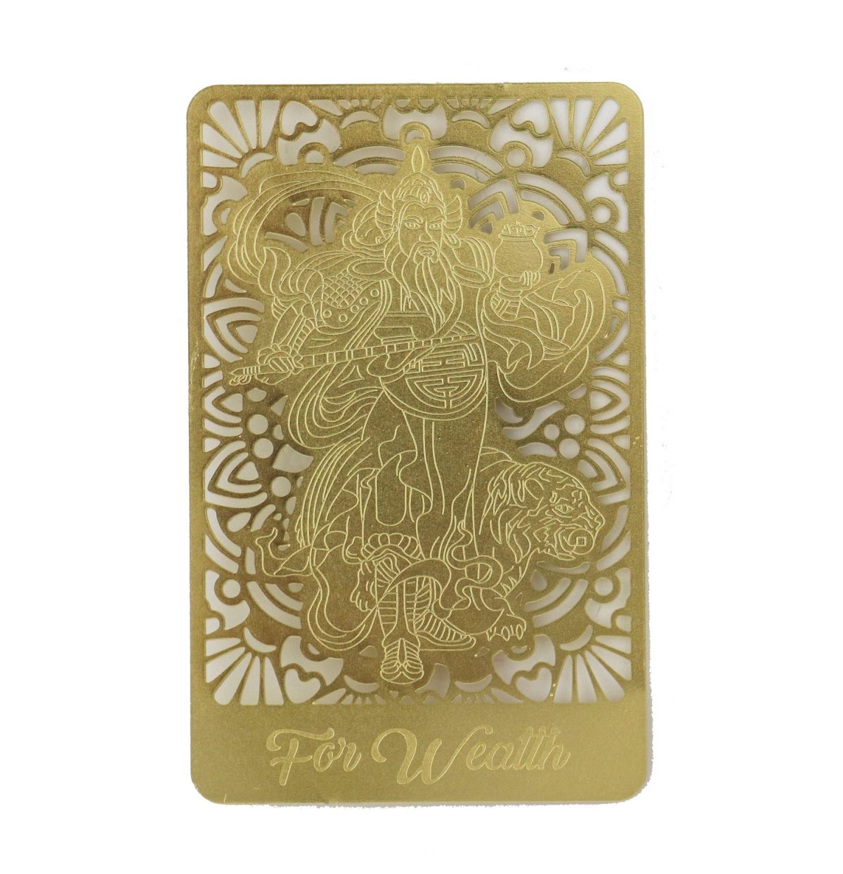 God of Wealth with Tiger Golden Talisman Card
