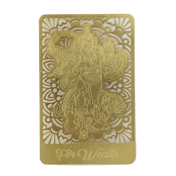 God of Wealth with Tiger Golden Talisman Card