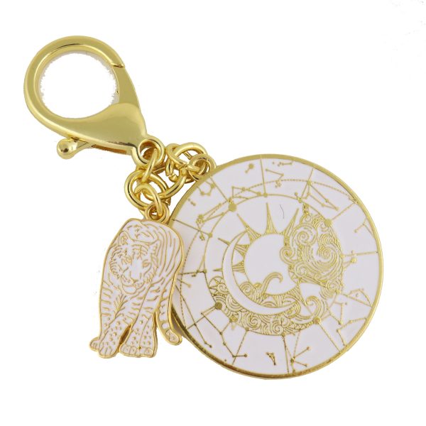 White Tiger Lunar Mansions Harmonizing Amulet Keychain