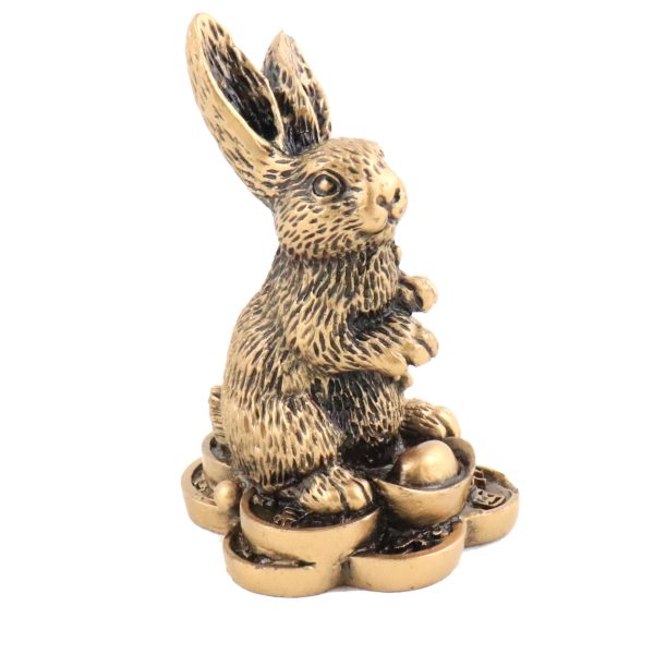 Small Bronze Color Rabbit Statue