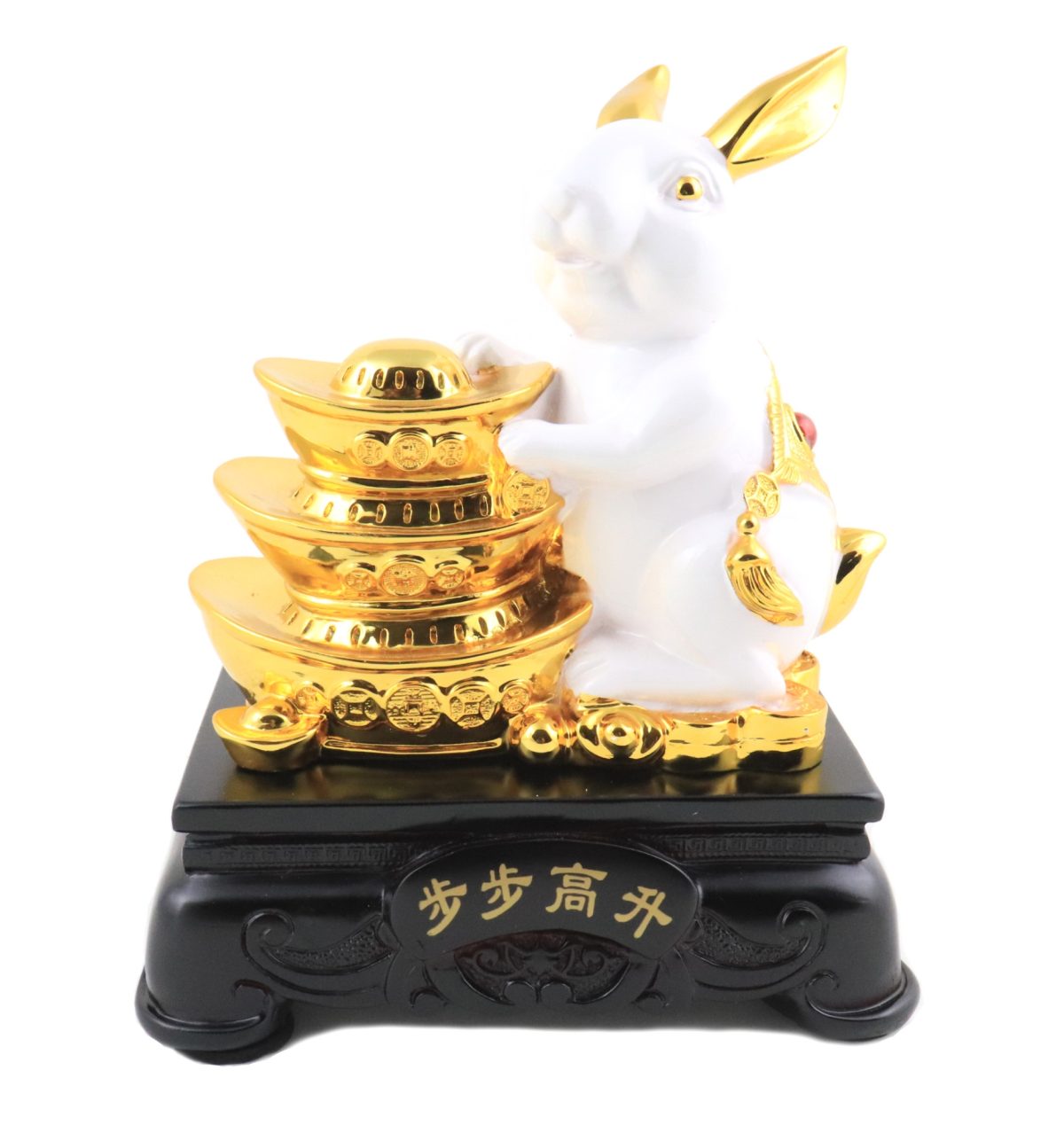 8 Inch 3-Ingot White Rabbit Statue