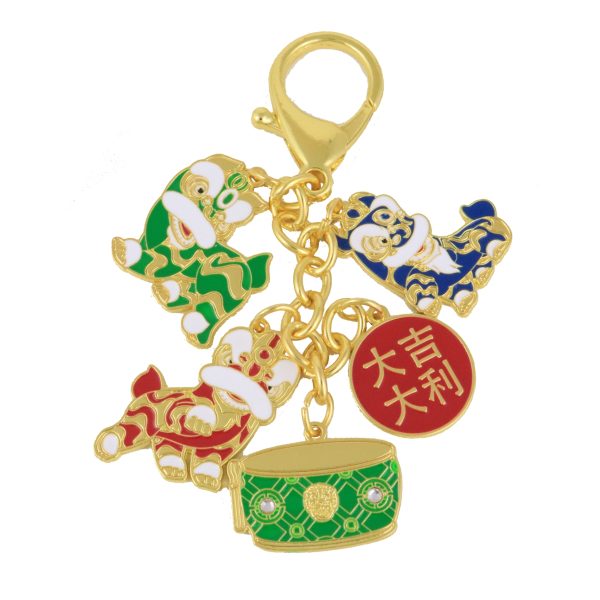 Trio of Lions Amulet Keychain