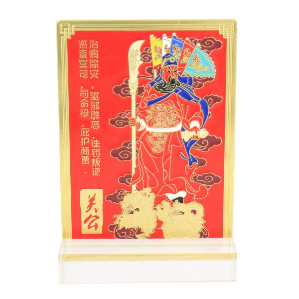 Kwan Kung with 5 Flags Plaque