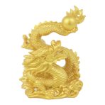 4 Inch Golden Dragon Statue Facing Up