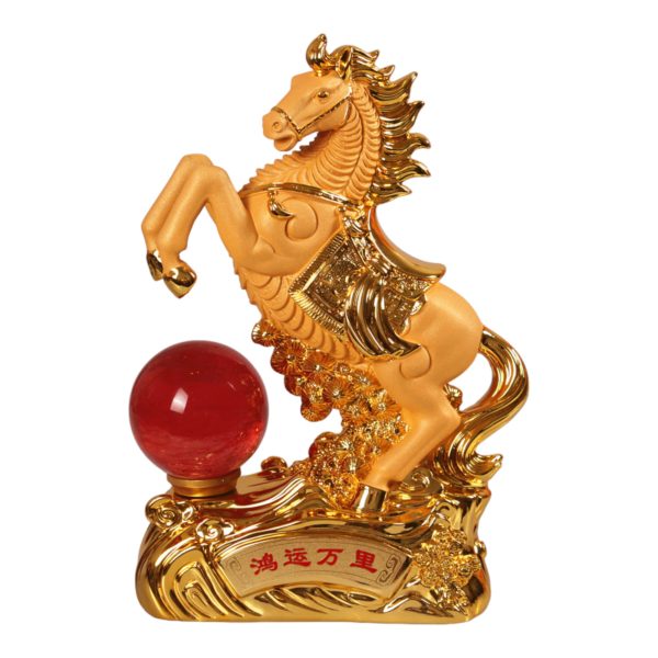 12 Inch Golden Jumping Horse Statue