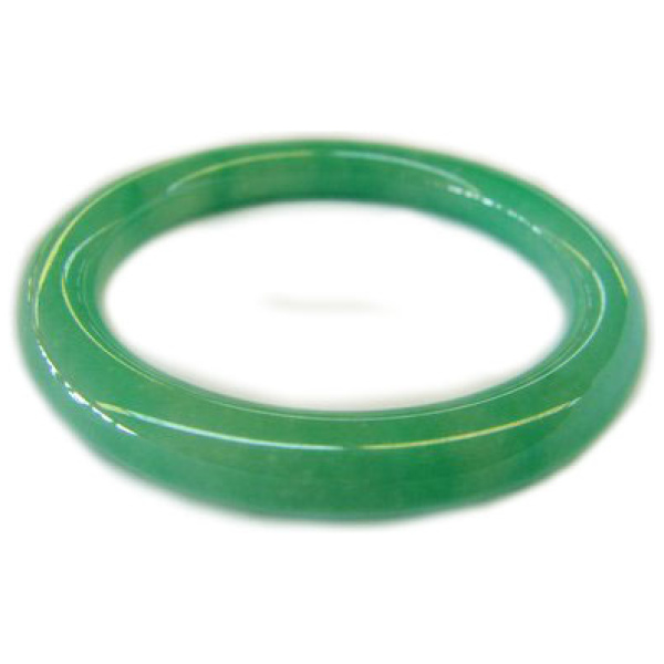 Round Inside Slip on Green Jade Bangles