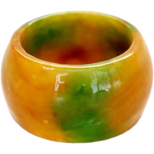 Big Band Yellow Jade Ring-size 10